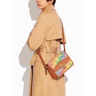 🌈🥰New COACH  Studio Shoulder Bag In Rainbow Signature Canvas (shop)🌈🌈🌈ลายรุ้ง limited ค่ะ