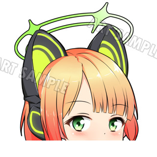 Midori Blue archive Fan Stickers 2 PCS สติ๊กเกอร์ 2 แผ่น Blue archive Midori สติกเกอร์ Peeker
