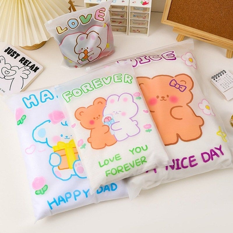 🇹🇭พร้อมส่งจากไทย🇹🇭ถุงซิปพลาสติกพิมพ์ลายน่ารัก/ไม่เจาะรูมี4แบบ4ไซร์ - รูปที่ 7