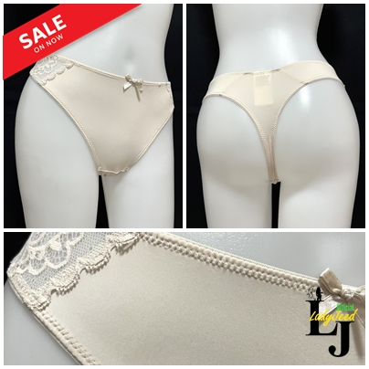 G23-084(B7-G466-628,2/2)กางเกงในจีสตริงสีเนื้อนมๆ L,XL มีเอวยืดได้ถึง 48 นิ้วผ้านิ่มลื่นยืดได้ ด้านข