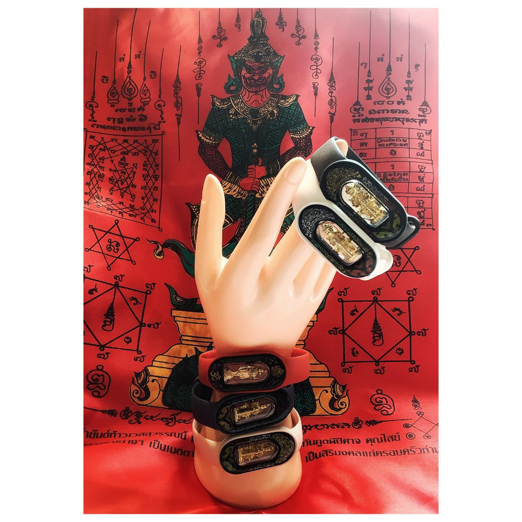 ท้าวเวส สายรัดข้อมือท้าวเวส กำไลมงคล เปิดทรัพย์ รับโชค เลี่ยมกรอบพลาสติกกันน้ำ#รับประกันสินค้า