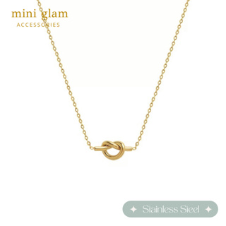 Miniglam Tie the Knot Necklace (Gold) สร้อยคอจี้ดีไซน์เงื่อนสีทอง สเตนเลสสตีล