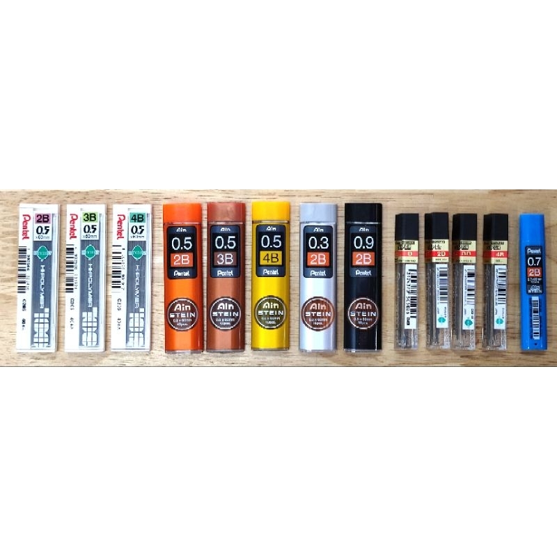 ไส้ดินสอกดเพนเทล Pentel (0.5mm, 0.7mm, 0.3mm, 0.9mm) 40ไส้, 12ไส้ B,2B,3B,4B C275,C255,C205,C505,C27