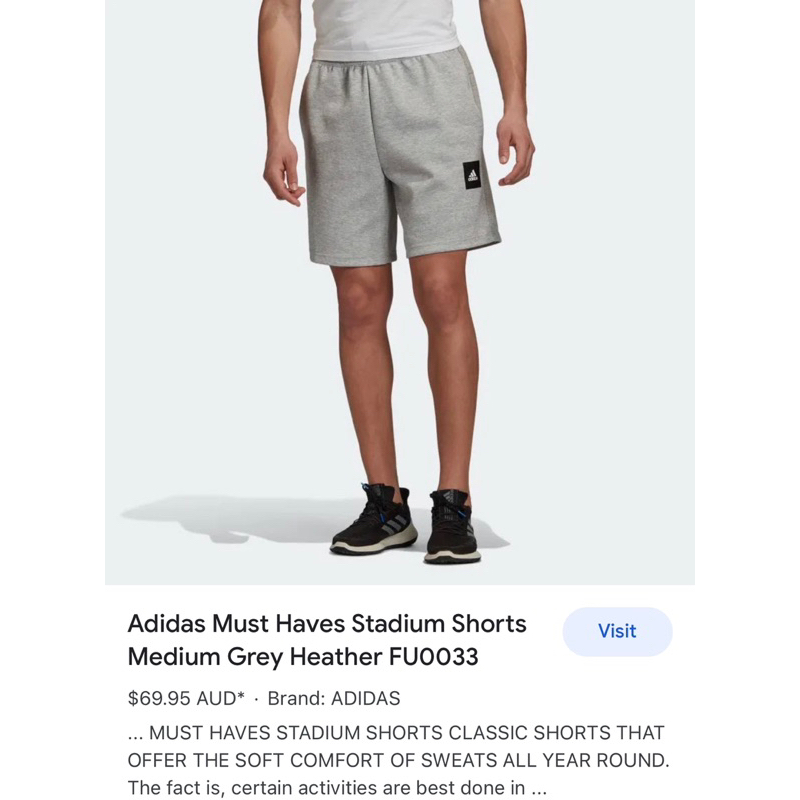 Adidas Must Haves Stadium Shorts Medium Grey Heather FU0033 กางเกงกีฬา ขาสั้น อาดิดาส ผู้ชาย