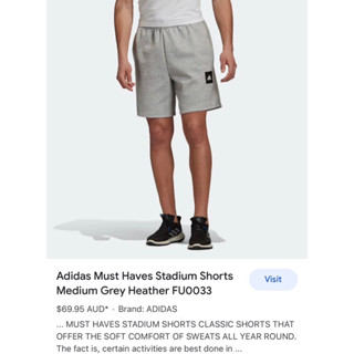 Adidas Must Haves Stadium Shorts Medium Grey Heather FU0033 กางเกงกีฬา ขาสั้น อาดิดาส ผู้ชาย