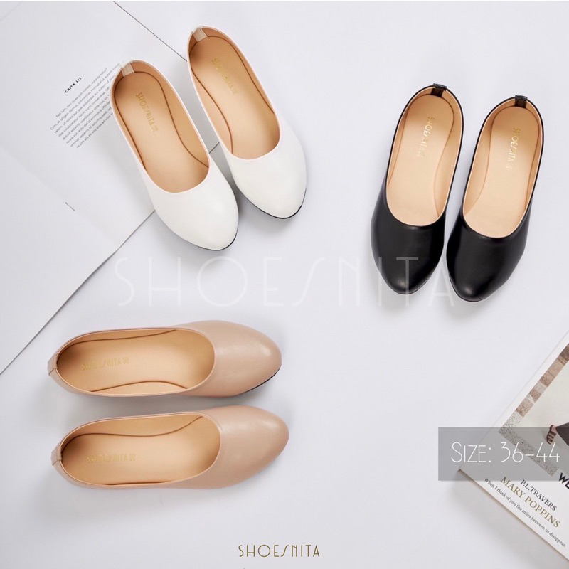 รองเท้าคัชชูส้นแบน ไซส์ 36 - 44 SHOESNITA  รองเท้าคัทชู ไซส์ใหญ่