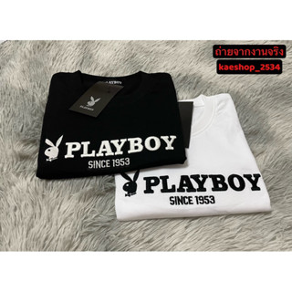 🔥เสื้อยืดPLAYBOY งานปักอกแน่นๆ สกรีนแขนสวยๆ มี 5 สี ทรงตรง ใส่สบาย ใส่ได้ชายและหญิง S M L XL