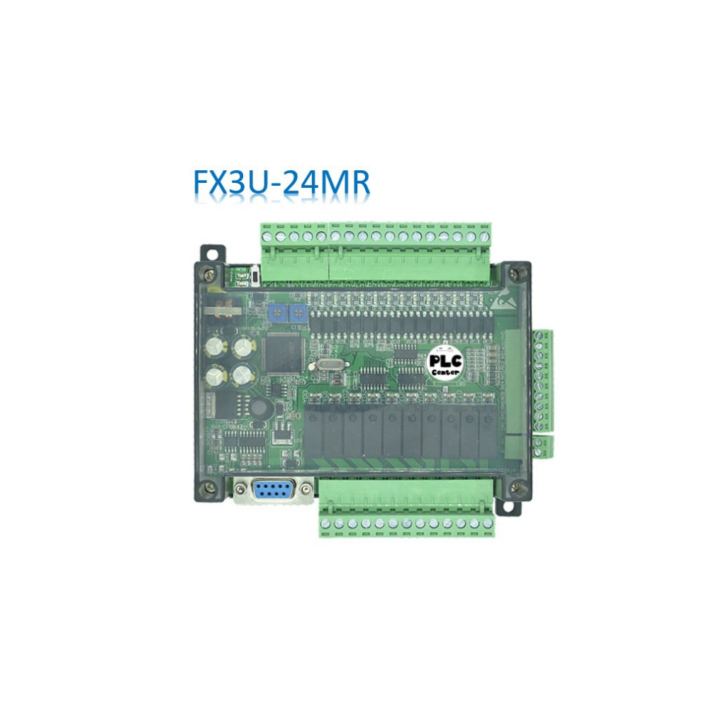 PLC Controller, FX3U-24MR DC 24V Industrial Control Board PLC Programmable Logic Relay Output