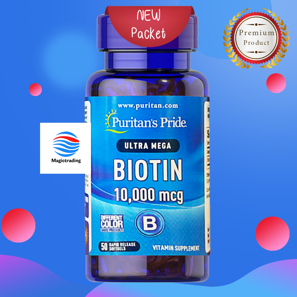 Puritan's Pride Biotin 10,000 mcg / 50 Softgels