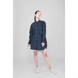 QueenCows ชุดให้นม Tess Dress Shirt (Navy)