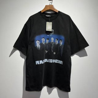 BALENCIAGA X RAMMSTEIN EDITION BOXY PRINTED VINTAGE JERSEY T-SHIRT IN BLACK เสื้อยืดคอกลมแขนสั้น แบรนด์บาลองเซียก้า