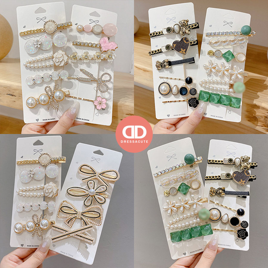 น่ารักมาก FC42/G02 เซตกิ๊บติดผมประดับมุก เครื่องประดับผม DRESSACUTE