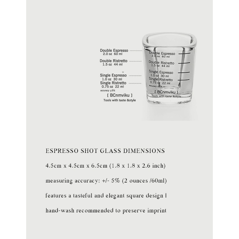 [พร้อมส่ง] แก้วตวง แก้วช็อต Espresso  Nespresso Capsule glass