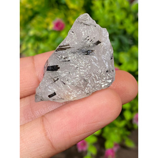 ก้อน ไหมดำ ควอตซ์ แก้วขนเหล็ก Black Rutilated Quartz Rough 76.40 กะรัต Cts. พลอยแท้ อัญมณีมงคลประจําวันเกิด เครื่องประดั