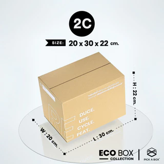 กล่อง ECO BOX (Size 2C) - 20 ใบ : กล่องพัสดุรักษ์โลกผลิตจากเยื่อไม้รีไซเคิล PICK A BOX