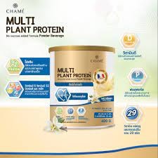 CHAME’ Multi Plant Protein ชาเม่ มัลติ แพลนท์ โปรติน สูตรไม่เติมน้ำตาลทราย ขนาด 400 กรัม 1 กระป๋อง