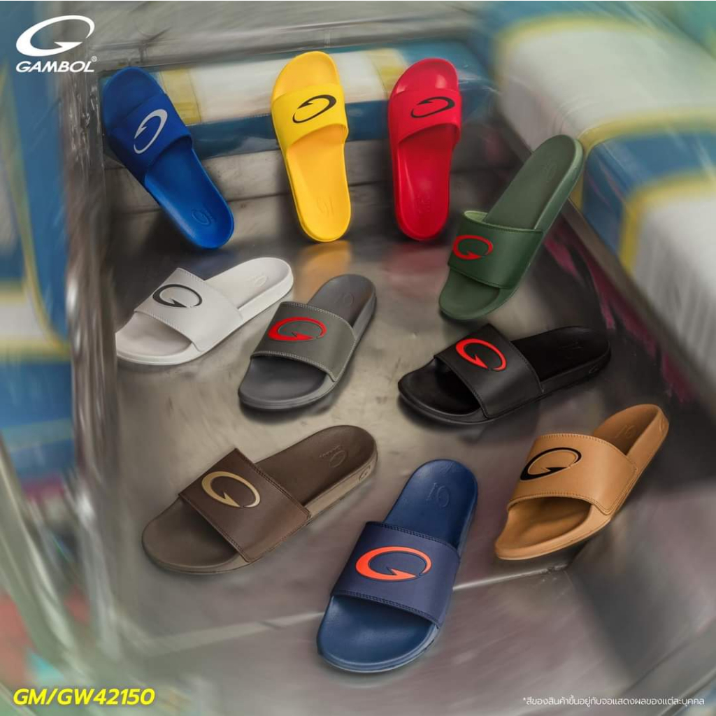 รองเท้าแตะสวมแกมโบล Gambol GM42150 Size 38-44 ขาว แดง น้ำเงิน น้ำตาล ดำ กรม