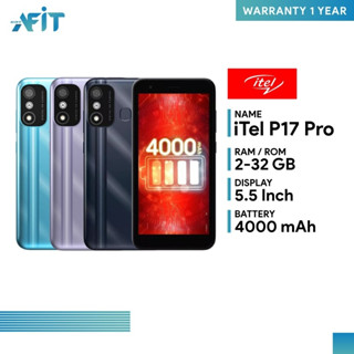 Itel P17 Pro (2+32GB) มือถือจอใหญ่ 5.5 นิ้ว แบต 4,000 mAh กล้อง 5MP+AI พร้อมสแกนลายนิ้วมือ // ประกันศูนย์ไทย 1 ปี