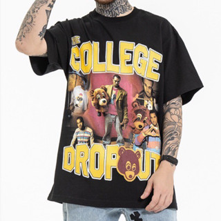 เสื้อยืดโอเวอร์ไซส์ drop out เสื้อผ้าแฟชั่น สตรีท y2k อปป้า เกาหลี