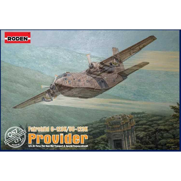 โมเดลเครื่องบิน RODEN 1/72 RO057 FAIRCHILD C-123K/UC-123K