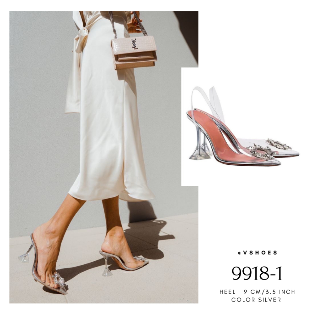 Vshoes 9918-1รองเท้าส้นแก้วมี4สี