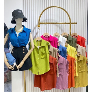 👗#เสื้อป้ายเมทินี #งานป้ายเมทินีผ้าลินินแท้ อก32-36 ❗️ ทักสีสอบถามแชทนะคะเสื้อนอยู่ในราคาเซลล์ค่ะไปไวมาไวค่ะ