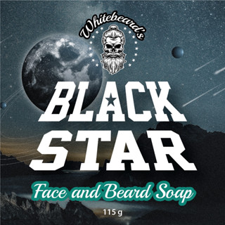 Black Star Face &amp; Beard Soap Bar - by Whitebeards