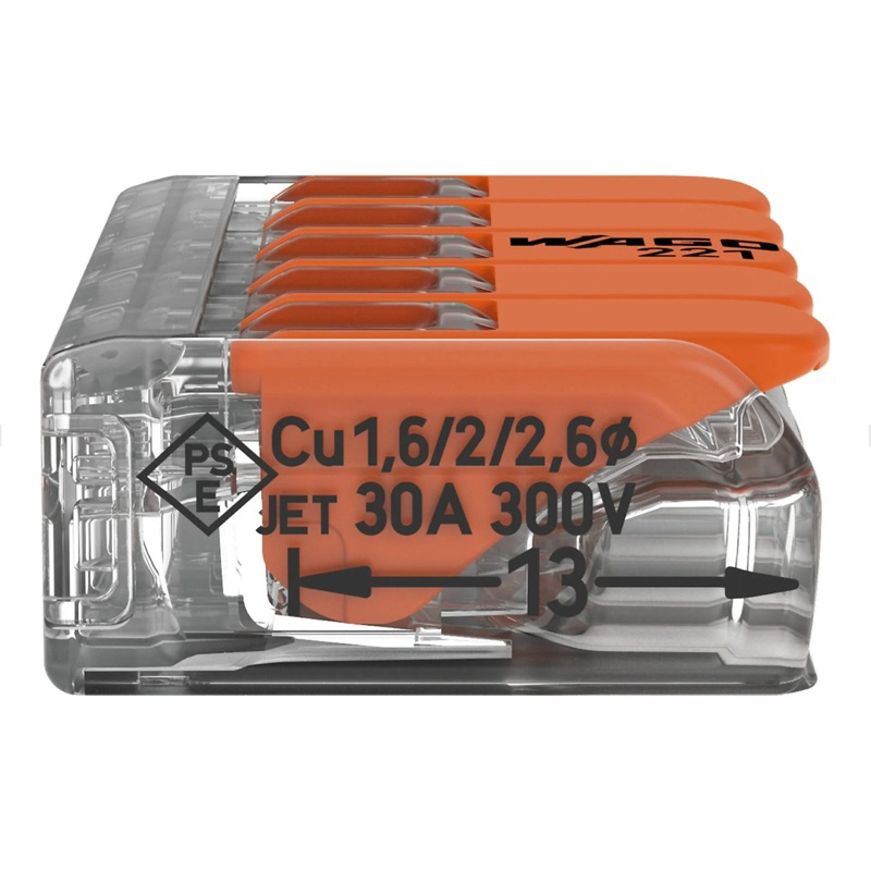 Wago อุปกรณ์เชื่อมสายไฟ Terminal Connecter แบบ 5 ช่อง 4 ตร.มม. ของแท้ 100% ราคา ถูกที่สุด ดีลบีเคเค แกลเลอรีภาพที่ 3