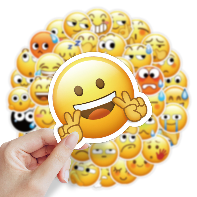 💥พร้อมส่ง💥CUTE EMOJI sticker สติกเกอร์ กันน้ำ รูปแบบที่แตกต่างกัน 60ชิ้น