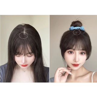 หน้าม้าผมแท้ ผมแท้แบบ3D *ม้าตรง* แผ่นปิดผมบางปิดผมหงอกผมแท้100%ใส่เบาสบายสวยปังแบบสาวเกาหลี