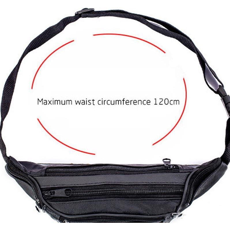 กระเป๋าคาดเอว เเฟชั่นบุรุษ Men's Sports Waist Bag Fashion Adjustable Solid Color Waterproof and Wear Resistant Backpack