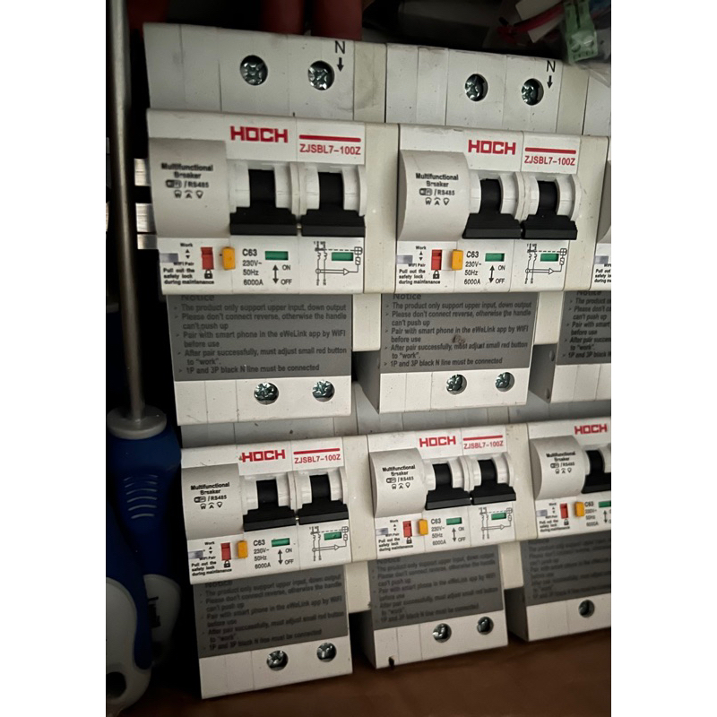 เบรกเกอร์ wifi HOCH ZJSBL7-100Z Circuit BreakerการตรวจสอบพลังงานรีโมทคอนโทรลEwelink APPสมาร์ทสวิทช์อ