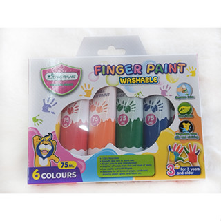 Master Art - มาสเตอร์อาร์ต Finger Paint Washable สีทามือสำหรับเด็ก ขนาด 75 ml. 6 สี