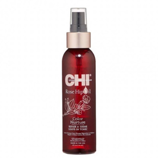 CHI Rose Hip Oil Color Nurture Repair &amp; Shine Leave-In Tonic 118ml อาหารผม สำหรับบำรุงสีผม