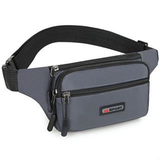 กระเป๋าคาดอกผู้ชาย หนังกันน้ำ5ซิป แต่งลายเท่ๆ