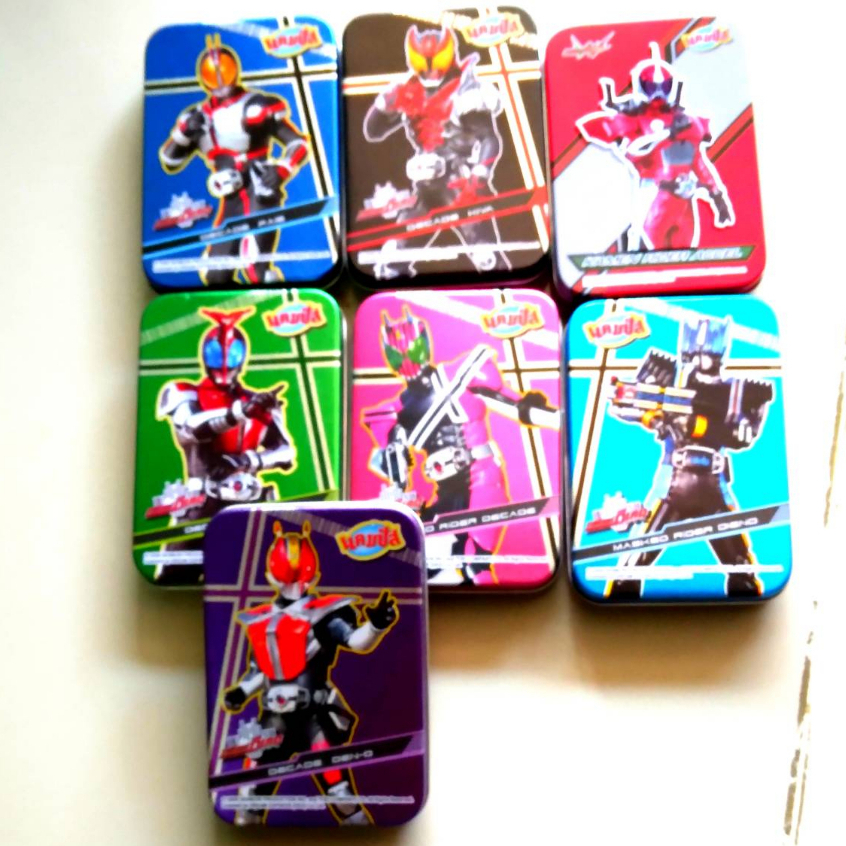 setกล่องใสการ์ดหรือนามบัตรสังกะสีมาสไรเดอร์  1ชุดมี 7ลาย (ราคายกชุด)