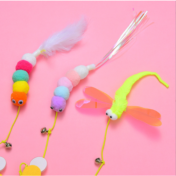 Ming ของเล่นแมวยืดได้ ไม้ตกแมวแบบแขวน  ไม้ล่อแมวสปริง สุ่มลาย พร้อมส่ง - รูปที่ 7