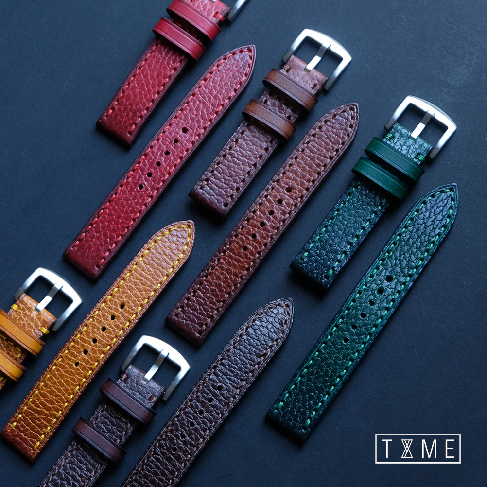 สายนาฬิกาหนังแท้ handicraft รุ่น Dollar แนววินเทจ ผิวเม็ดหนังสวย มีให้เลือก 5 สี สั่งทำตามขนาดได้