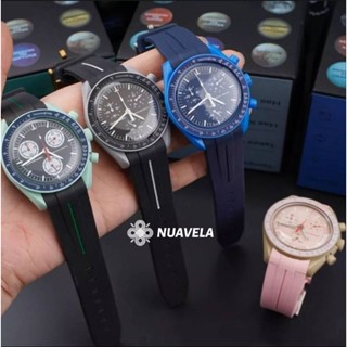 ส่งตรงจากไทย สายนาฬิกา rubber strap omega x swatch moonwatch sub gmt 20mm แถมชุดเปลี่ยนสาย+สปริง