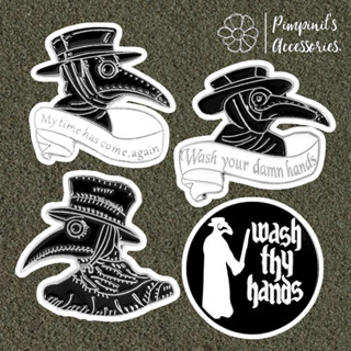 ʕ •ᴥ•ʔ ✿ พร้อมส่ง : เข็มกลัดเซ็ทอีกาดำ หมอกาฬโรค | Black Crow Doctor Plague Enamel Brooch Pin Set.