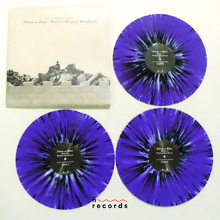 (ส่งฟรี) แผ่นเสียง Attack On Titan Season 2 (Original Soundtrack) (Limited Purple &amp; White Splatter Vinyl 3LP)