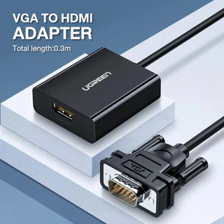 UGREEN รุ่น 50945 สาย VGA to HDMI สายสัญญาณ Adapter มีช่องเสียบ USB C และ AUX 3.5mm
