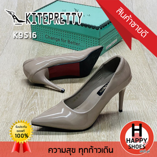 🚚ส่งเร็ว🚛ส่งด่วน👠รองเท้าหุ้มส้นหญิง KITEPRETTY รุ่น K9516 ส้น 3.5 นิ้ว หนังแก้ว The charm is you สวย สวมใส่สบาย ทนทาน