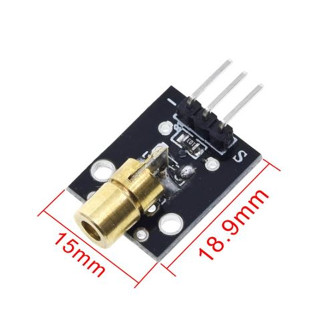 เลเซอร์ไดโอด KY-008 3pin 650nm Red Laser Transmitter Dot Diode Copper Head Module for Arduino AVR PIC DIY