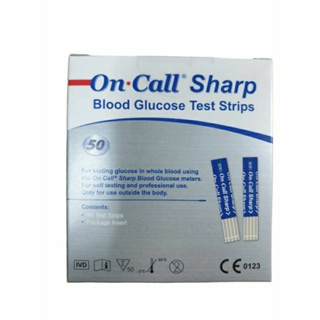 แผ่นตรวจน้ำตาล 50 test Oncall Sharp ใช้กับเครื่องตรวจน้ำตาลรุ่น Oncall Sharp, Strip oncall sharp 50 test