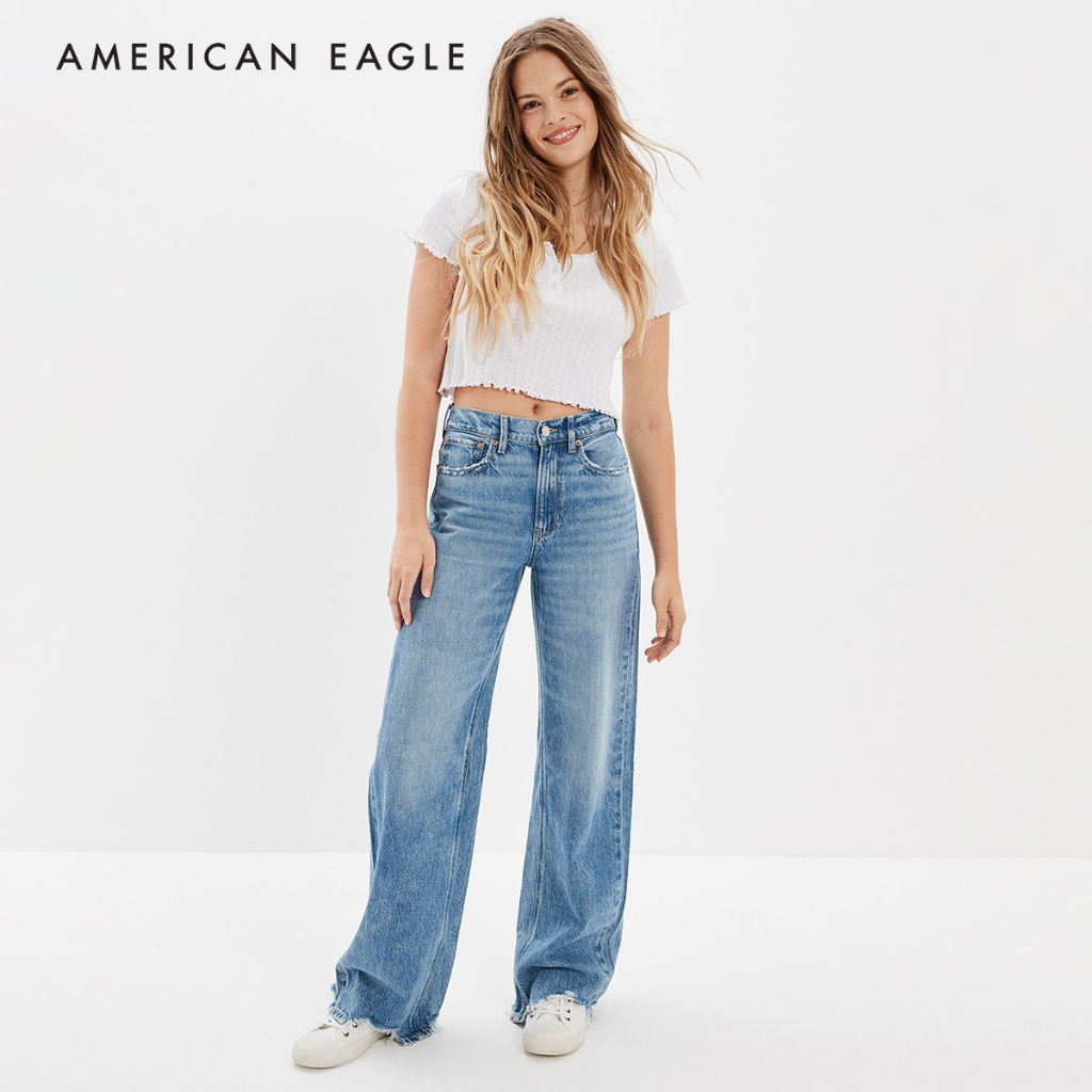 American Eagle Super High-Waisted Baggy Wide-Leg Jean กางเกง ยีนส์ ผู้หญิง แบ็กกี้ ไวด์เลก เอวสูง (WBG WWI 043-4226-857)