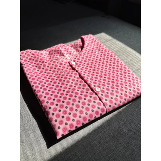 เสื้อคนแก่ผู้หญิง แขนสามส่วน กระดุมผ่าหน้า สีหวาน ใส่สบาย พร้อมส่ง (T03)