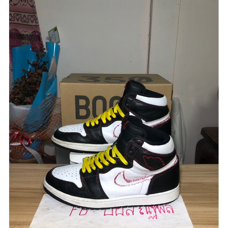 Jordan 1 44/28.0 Retro High Defiant White Black Gym Red