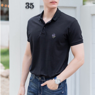 เสื้อโปโล - Lemans Polo_Black x Black (Cotton 100%)