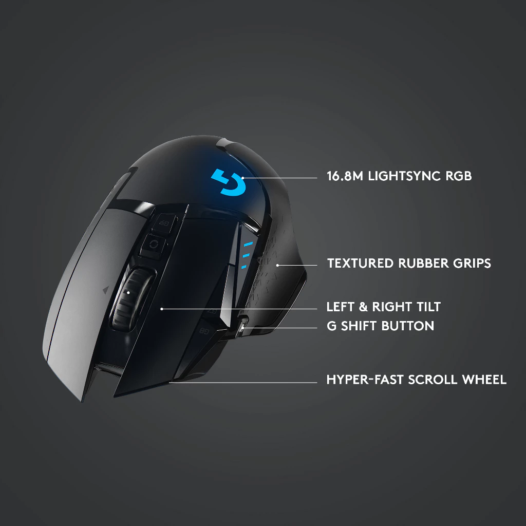 Logitech G502 Lightspeed Wireless Gaming Mouse 25,600 DPI ( เมาส์เกมมิ่งไร้สาย ประสิทธิภาพสูง ) thumbnail 9
